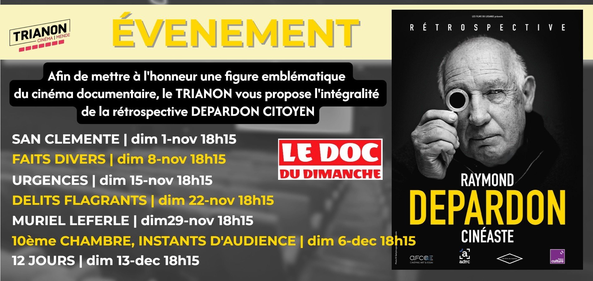 actualité LE DOC DU DIMANCHE SPECIAL DEPARDON